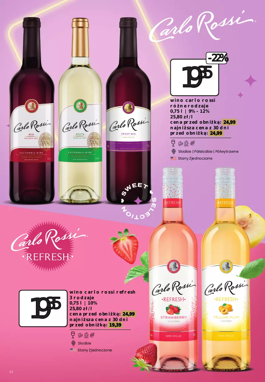 Gazetka promocyjna Dino - Katalog alkoholowy - ważna 05.10 do 10.10.2026 - strona 12 - produkty: Carlo Rossi, Wino