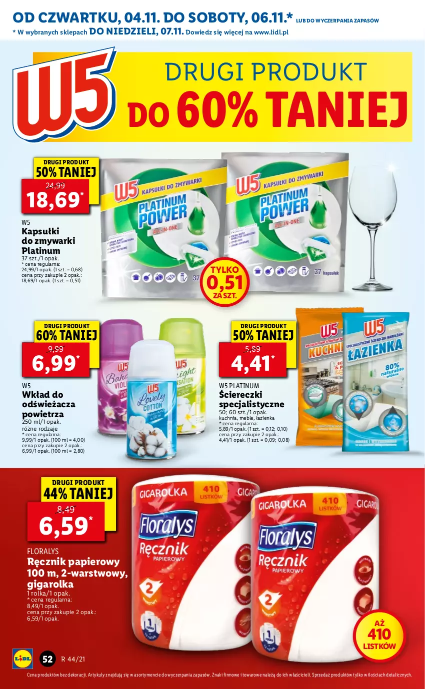 Gazetka promocyjna Lidl - GAZETKA - ważna 04.11 do 07.11.2021 - strona 52 - produkty: Flora, Kuchnia, Meble, Papier, Ręcznik, Zmywarki