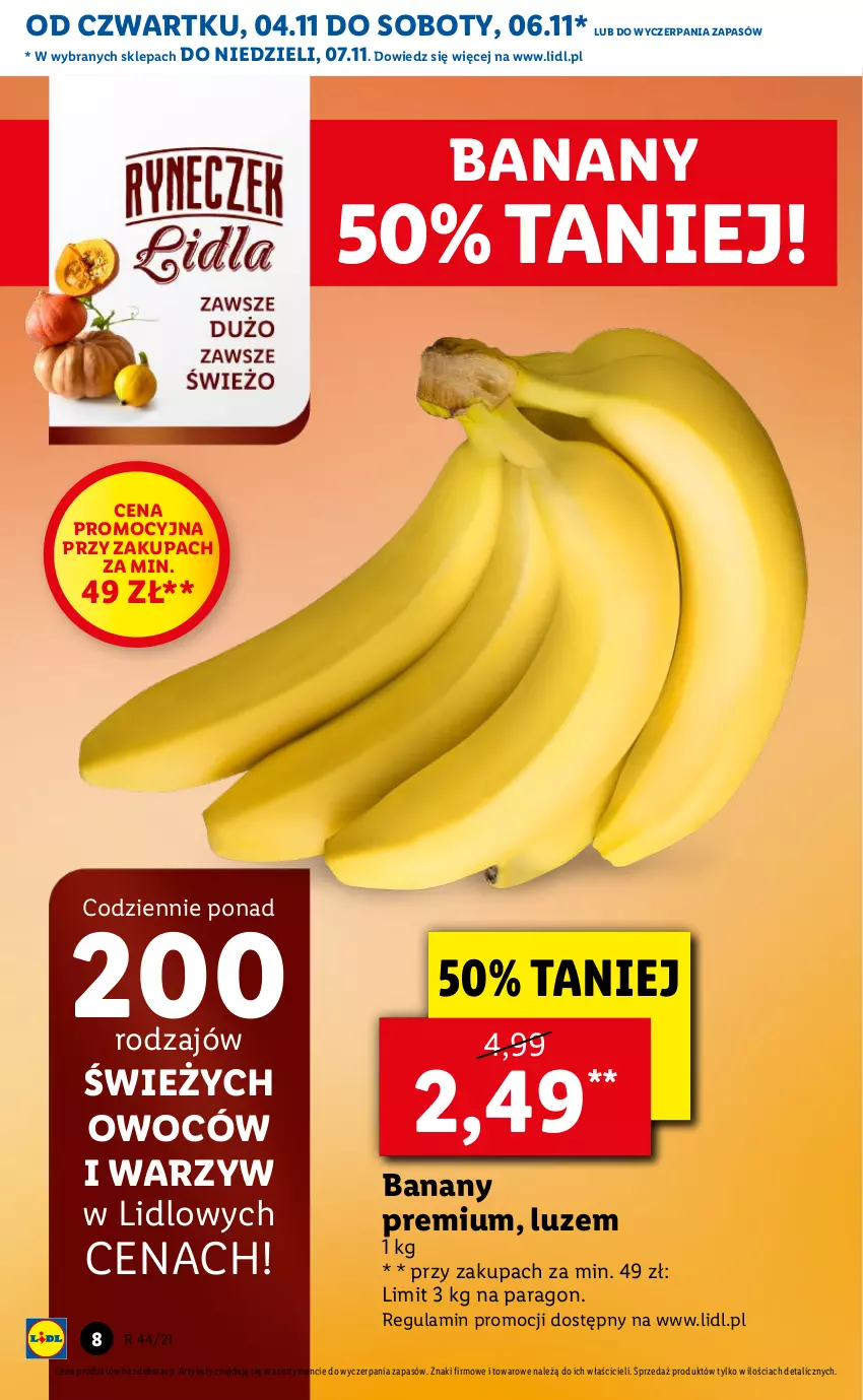 Gazetka promocyjna Lidl - GAZETKA - ważna 04.11 do 07.11.2021 - strona 8 - produkty: Banany