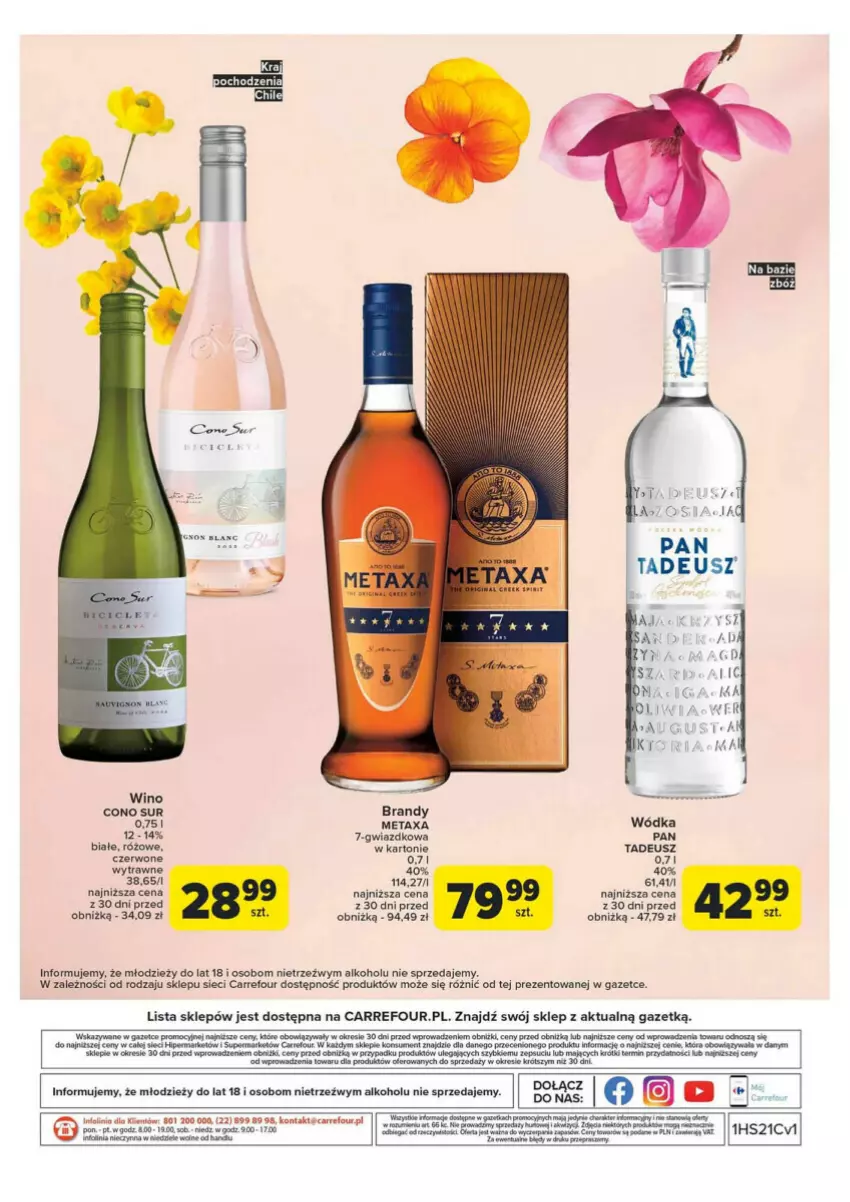 Gazetka promocyjna Carrefour - ważna 20.05 do 01.06.2024 - strona 4 - produkty: Fa, Gin, Metaxa, Por, Taca, Wino, Wódka