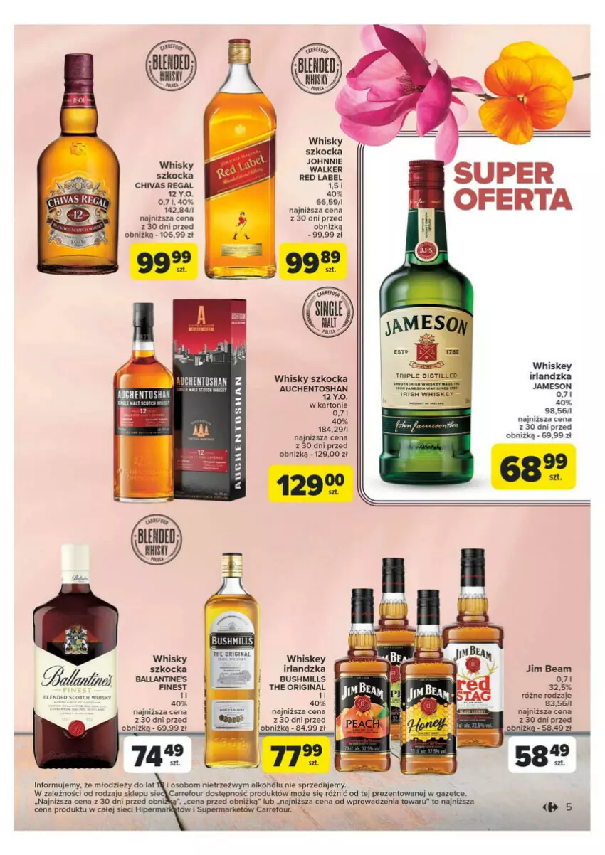 Gazetka promocyjna Carrefour - ważna 20.05 do 01.06.2024 - strona 8 - produkty: Bushmills, Gin, Jameson, Jim Beam, Johnnie Walker, Koc, Whiskey, Whisky