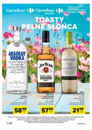 Gazetka promocyjna Carrefour - Gazetka - ważna od 01.06 do 01.06.2024 - strona 1 - produkty: Por, Bourbon, Whiskey, Absolut, Sauvignon Blanc, Tera, Jim Beam, Wino