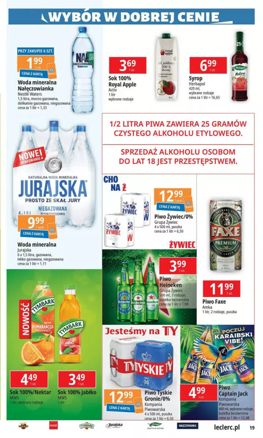 Gazetka promocyjna E Leclerc - ważna 20.02 do 02.03.2024 - strona 11 - produkty: Fa, Herbapol, LG, Nałęczowianka, Piwo, Sok, Syrop, Tyskie, Woda, Woda mineralna