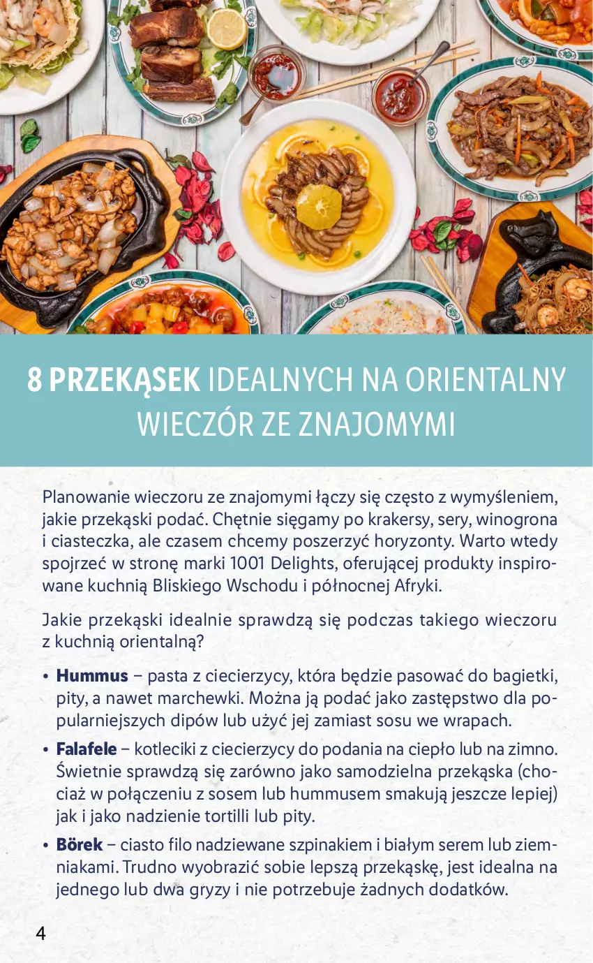 Gazetka promocyjna Lidl - KATALOG ORIENTALNY - ważna 19.04 do 23.04.2022 - strona 4 - produkty: Fa, Gry, Hummus, Krakersy, Mus, O Bag, Obraz, Ser, Sos, Szpinak, Wino, Winogrona