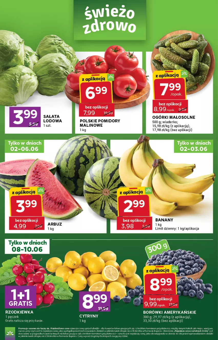 Gazetka promocyjna Stokrotka - Express - ważna 02.06 do 10.06.2026 - strona 2 - produkty: Banany, Cytryny, Gra, Mięso, Owoce, Pomidory, Rzodkiewka, Sałat, Warzywa