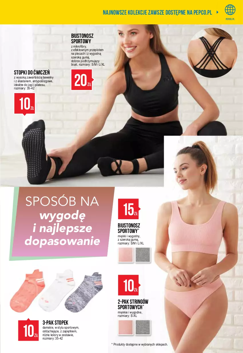 Gazetka promocyjna Pepco - Nowa kolekcja FITness - ważna 28.01 do 03.02.2021 - strona 5 - produkty: Biustonosz, Por, Sok, Sport, Top