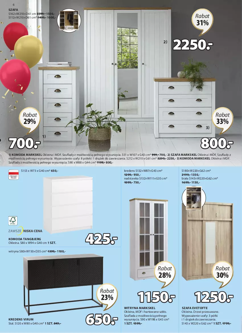 Gazetka promocyjna Jysk - Oferta tygodnia - ważna 14.09 do 18.10.2022 - strona 7 - produkty: Drzwi, Fa, Komoda, Kredens, Moda, Rum, Szafa, Witryna