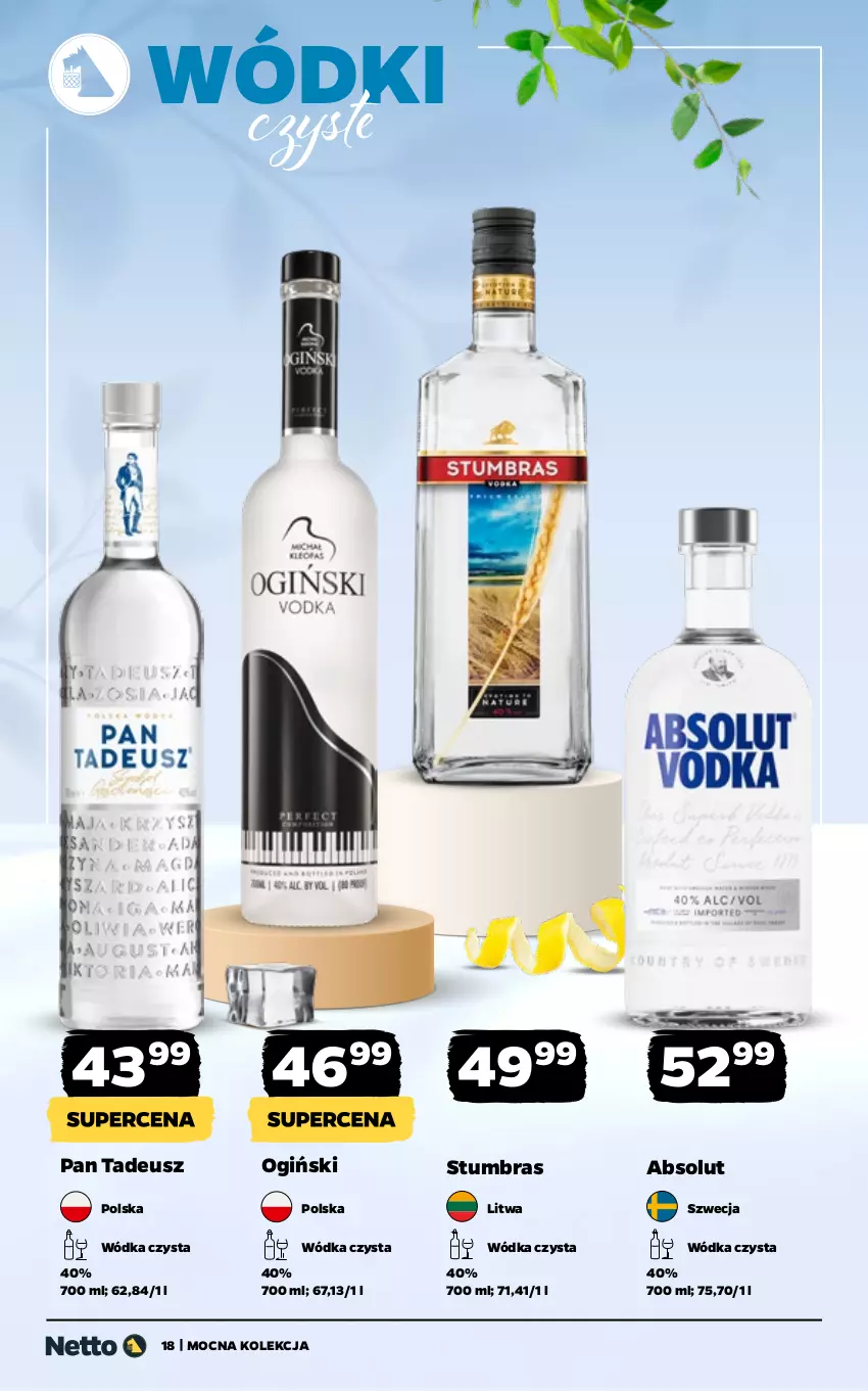 Gazetka promocyjna Netto - Alkohole - Mocne - ważna 16.03 do 29.03.2026 - strona 18 - produkty: Absolut, Ogiński, Wódka