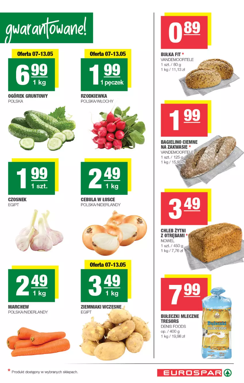 Gazetka promocyjna Spar - EuroSpar - ważna 04.05 do 14.05.2025 - strona 3 - produkty: Bułeczki, Bułeczki mleczne, Bułka, Cebula, Chleb, Czosnek, Grunt, Ogórek, Rzodkiewka, Ziemniaki