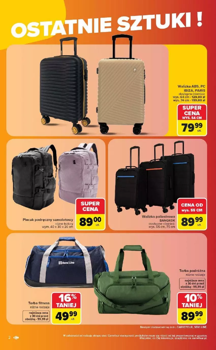 Gazetka promocyjna Carrefour - Gazetka Carrefour w SUMIE same ostatnie sztuki i letnie hity - ważna 27.07 do 08.08.2026 - strona 2 - produkty: Amol, Plecak, Samolot, Torba, Walizka