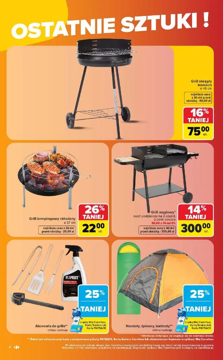 Gazetka promocyjna Carrefour - Gazetka Carrefour w SUMIE same ostatnie sztuki i letnie hity - ważna 27.07 do 08.08.2026 - strona 4 - produkty: Grill, Namiot, Piwo