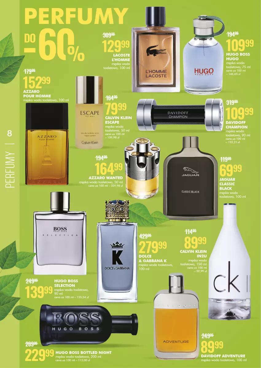 Gazetka promocyjna Super Pharm - Gazetka - ważna 21.04 do 04.05.2022 - strona 8 - produkty: Azzaro, Calvin Klein, Davidoff, Hugo Boss, Lack, Lacoste, Por, Woda, Woda toaletowa