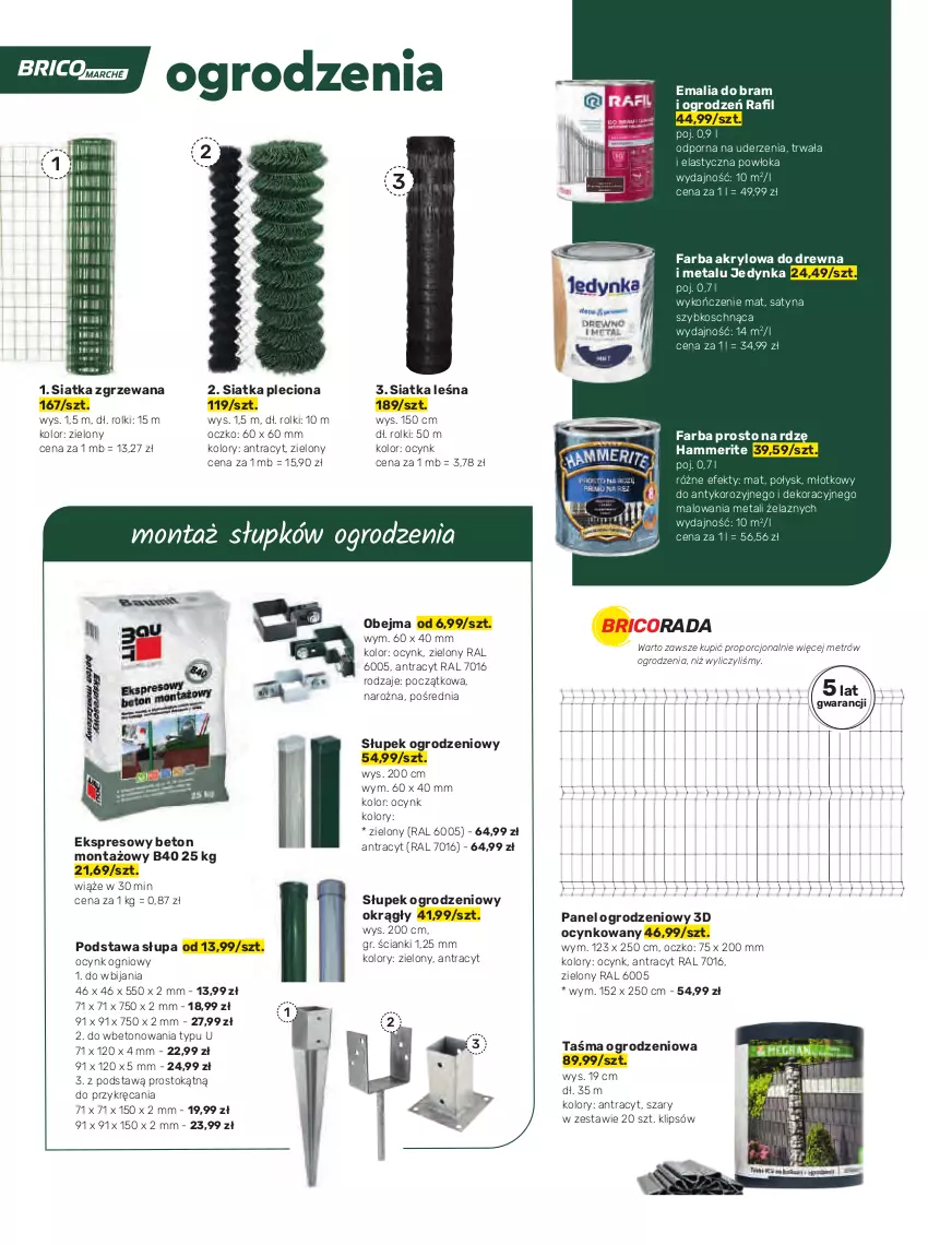 Gazetka promocyjna Bricomarche - Gazetka - ważna 30.03 do 14.05.2022 - strona 72 - produkty: Cynk, Fa, Farba akrylowa, Mięta, Młot, Por, Rama, Rolki, Siatka, Słupek