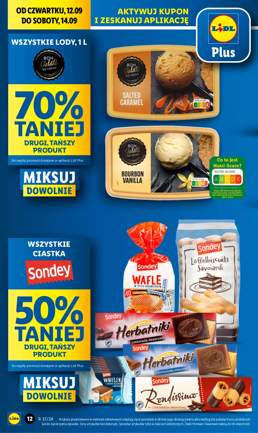 Gazetka promocyjna Lidl - GAZETKA - ważna 12.09 do 14.09.2024 - strona 12 - produkty: Ciastka, Lody, Wazon