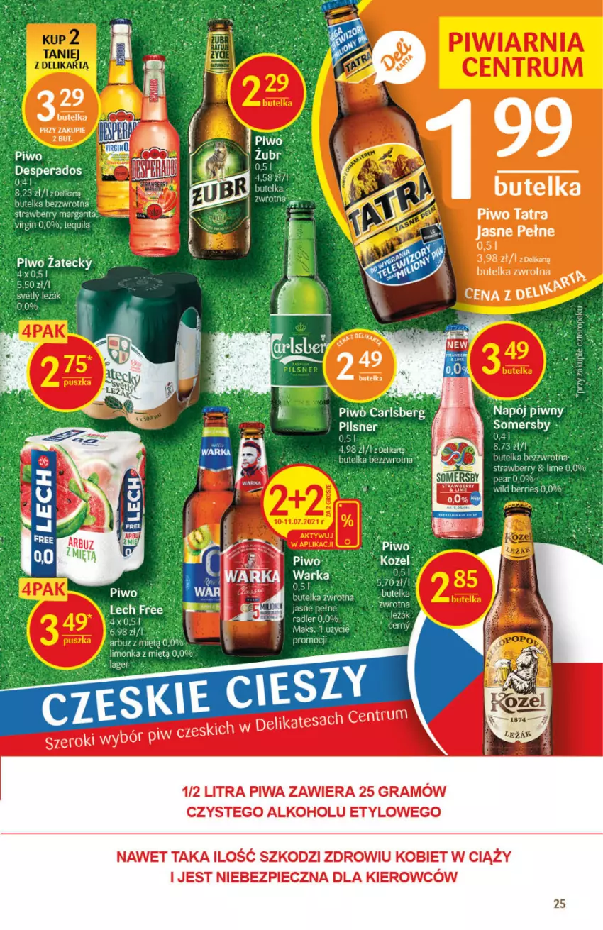 Gazetka promocyjna Delikatesy Centrum - Gazetka Delikatesy Centrum - ważna 08.07 do 14.07.2021 - strona 25 - produkty: Carlsberg, Gin, Gra, Napój, Piec, Piwa, Piwo, Somersby, Tatra, Tequila