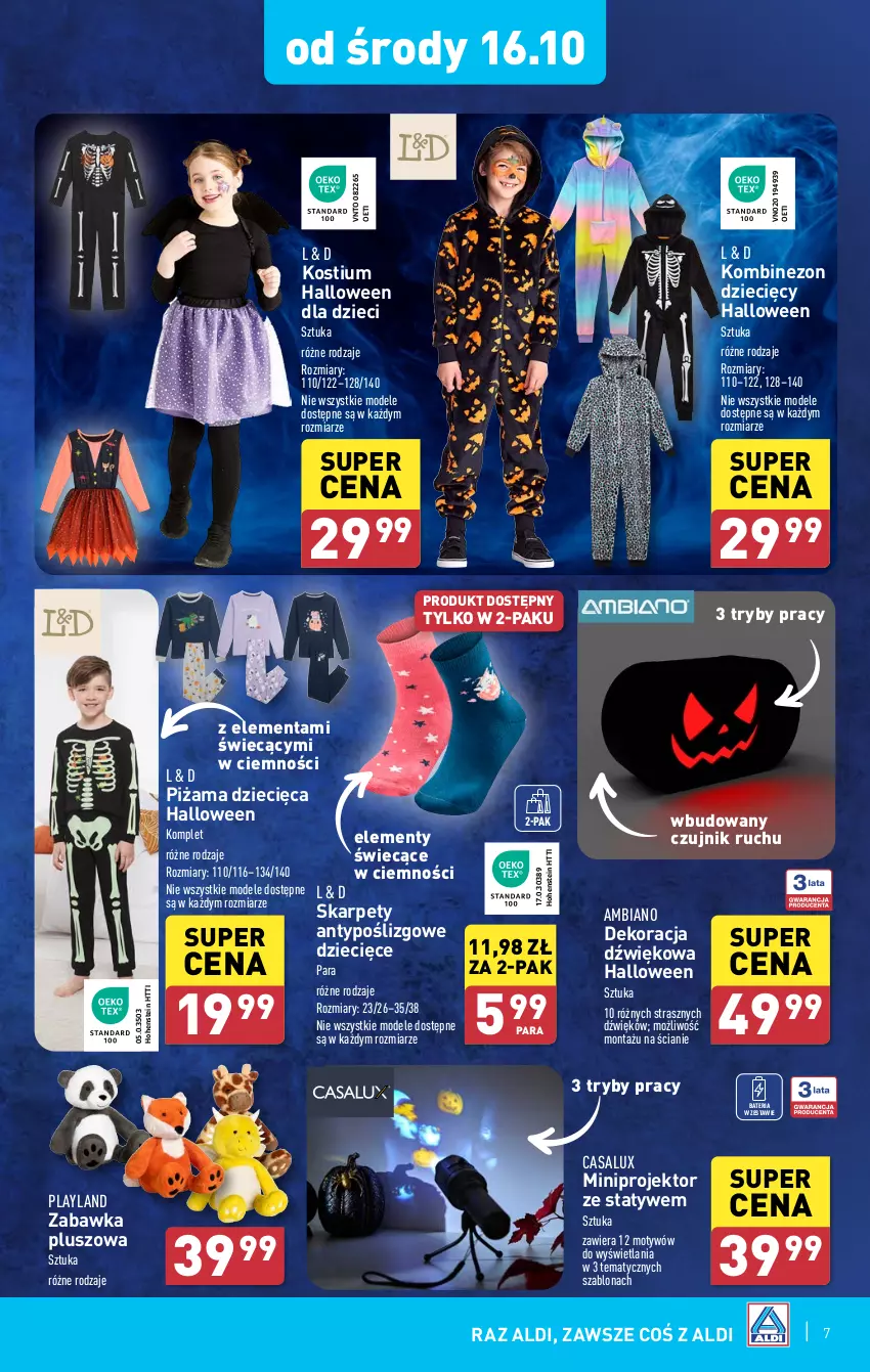 Gazetka promocyjna Aldi - Artykuły przemysłowe i tekstylia - ważna 14.10 do 19.10.2024 - strona 7 - produkty: Bateria, Dzieci, Karp, Kombinezon, Kostium, Piżama, Zabawka