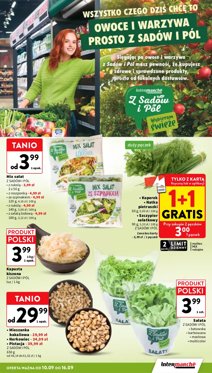 Gazetka promocyjna Intermarche - Gazetka promocyjna - ważna 10.09 do 16.09.2026 - strona 11 - produkty: Gra, Masło, Mieszanka bakaliowa, Natka pietruszki, Sałat, Szpinak