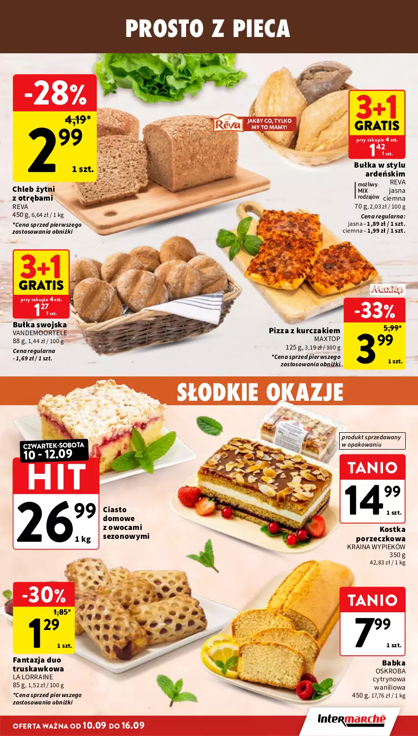 Gazetka promocyjna Intermarche - Gazetka promocyjna - ważna 10.09 do 16.09.2026 - strona 21 - produkty: Babka, Bułka, Chleb, Fa, Fanta, Gra, Kurczak, Piec, Pizza, Por, Top
