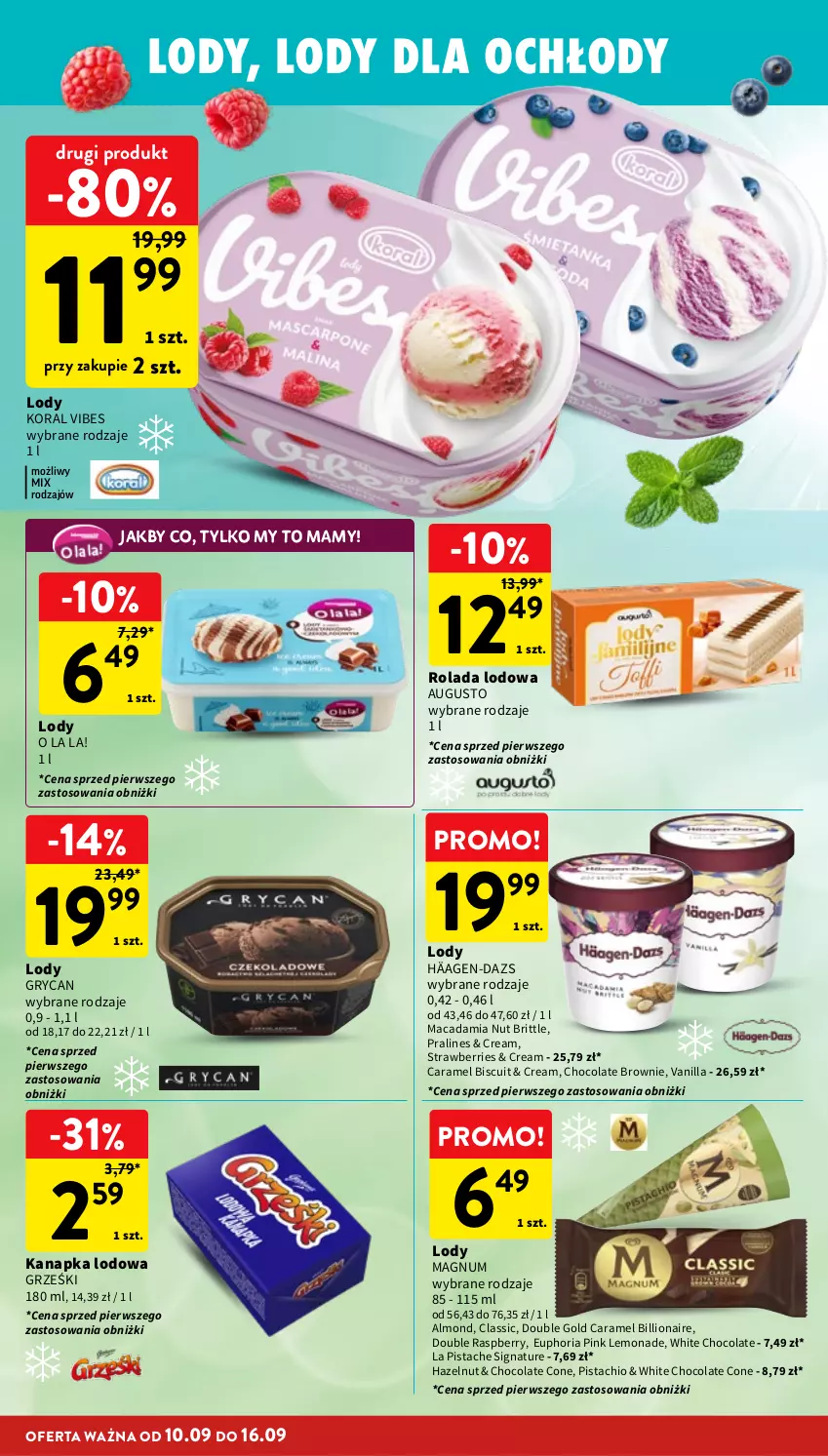 Gazetka promocyjna Intermarche - Gazetka promocyjna - ważna 10.09 do 16.09.2026 - strona 22 - produkty: Brit, Brownie, Gry, Grześki, Lion, Lody, Rolada