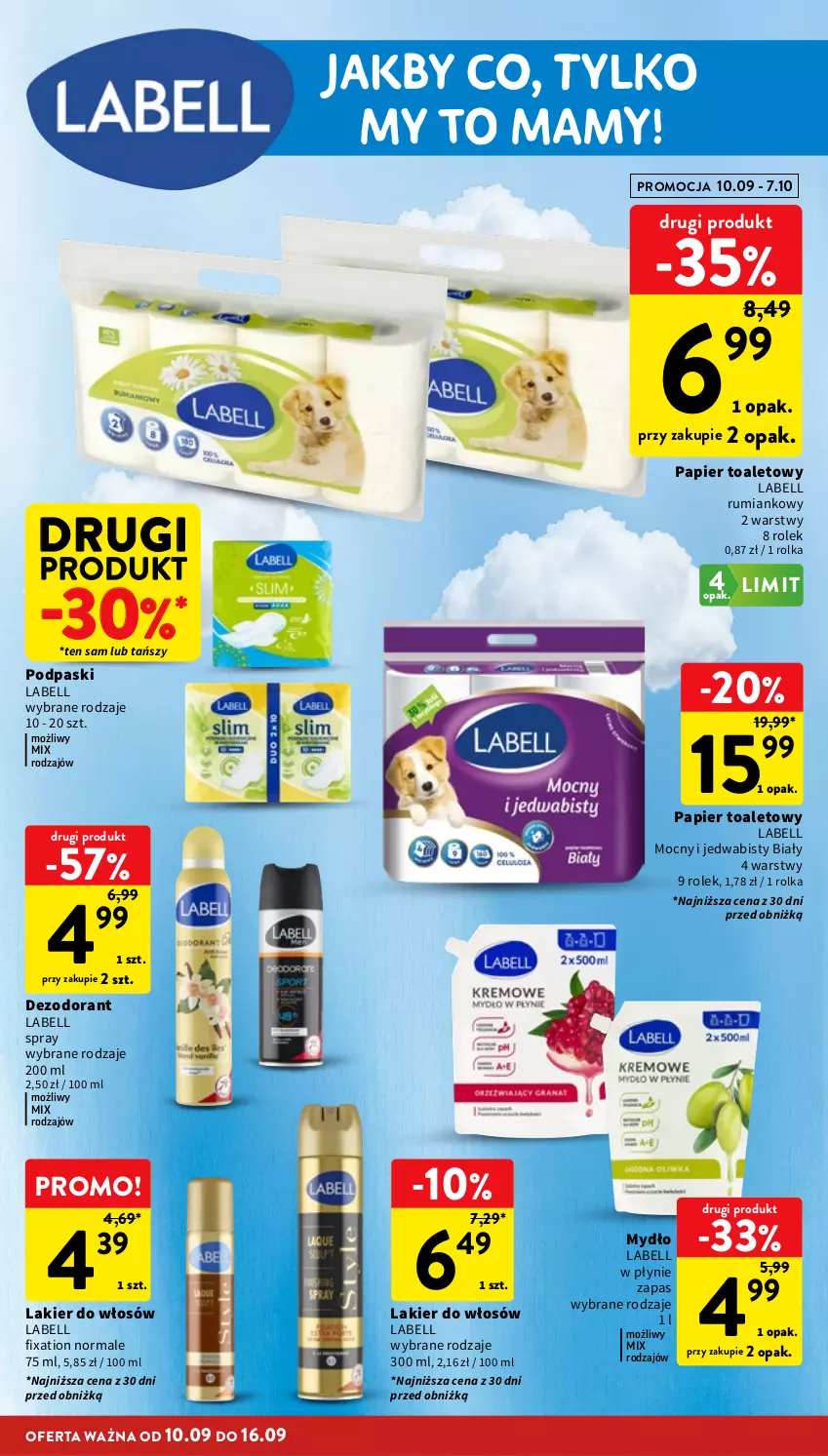 Gazetka promocyjna Intermarche - Gazetka promocyjna - ważna 10.09 do 16.09.2026 - strona 34 - produkty: Bell, Dezodorant, Lakier, Lakier do włosów, Mydło, Papier, Papier toaletowy, Podpaski, Rum