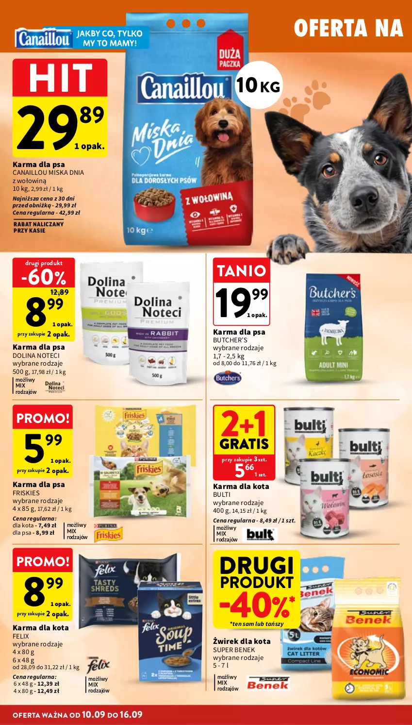 Gazetka promocyjna Intermarche - Gazetka promocyjna - ważna 10.09 do 16.09.2026 - strona 36 - produkty: Canaillou, Felix, Friskies, Gra, Miska, Super Benek