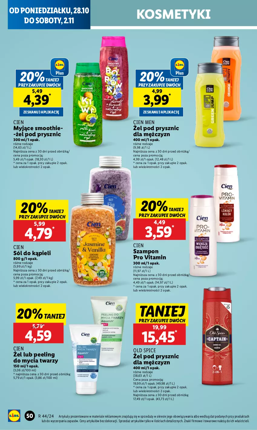 Gazetka promocyjna Lidl - GAZETKA - ważna 28.10 do 29.10.2024 - strona 58 - produkty: Old Spice, Peeling, Smoothie, Sól, Sól do kąpieli, Szampon