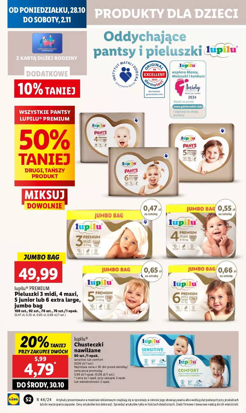 Gazetka promocyjna Lidl - GAZETKA - ważna 28.10 do 29.10.2024 - strona 60 - produkty: Chusteczki, Dzieci, O Bag