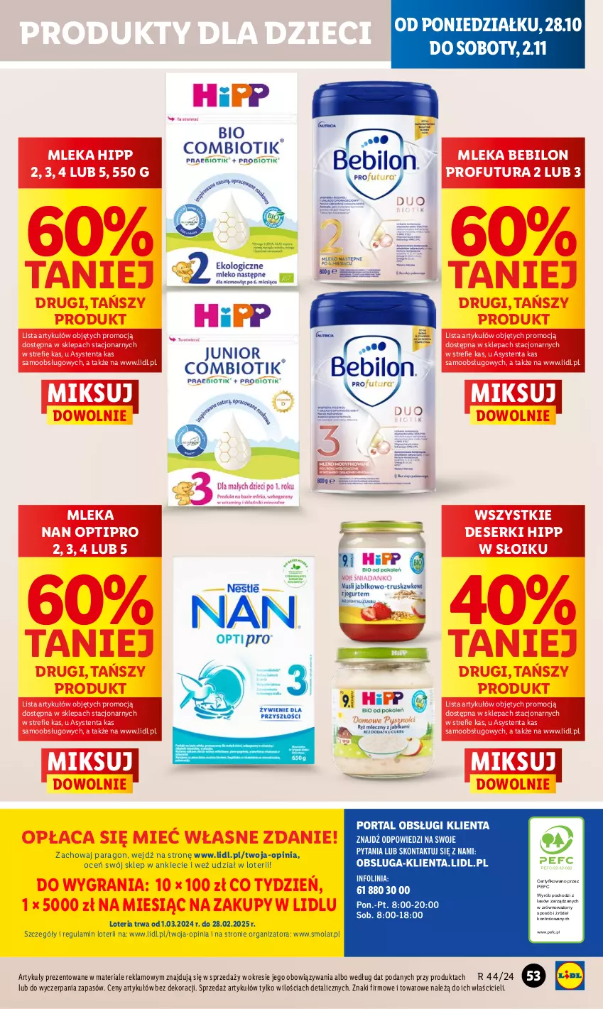 Gazetka promocyjna Lidl - GAZETKA - ważna 28.10 do 29.10.2024 - strona 61 - produkty: BEBILON, Deser, Dzieci, Gra, HiPP, Mola, NAN Optipro, Ser