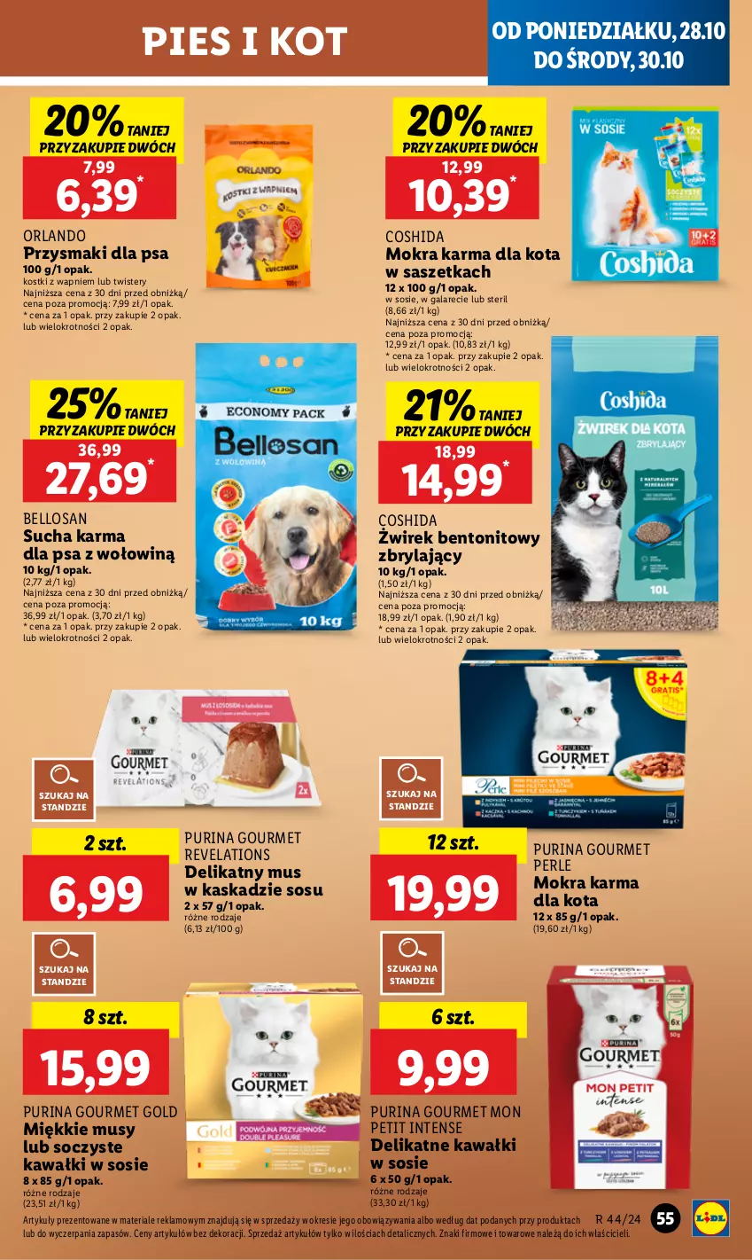 Gazetka promocyjna Lidl - GAZETKA - ważna 28.10 do 29.10.2024 - strona 63 - produkty: Bell, Gala, Gourmet Gold, Kask, Kawa, Mokra karma, Mus, Przysmaki, Pur, Purina, Sos, Sucha karma