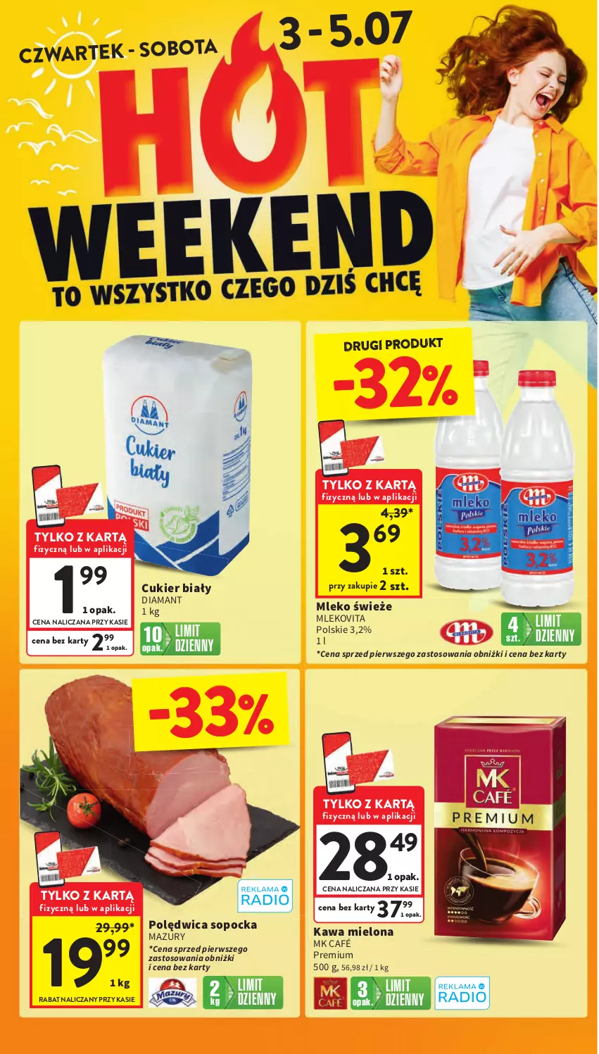 Gazetka promocyjna Intermarche - Gazetka promocyjna - ważna 03.07 do 09.07.2025 - strona 2 - produkty: Cukier, Diamant, Kawa, Kawa mielona, Mleko, Mlekovita, Polędwica