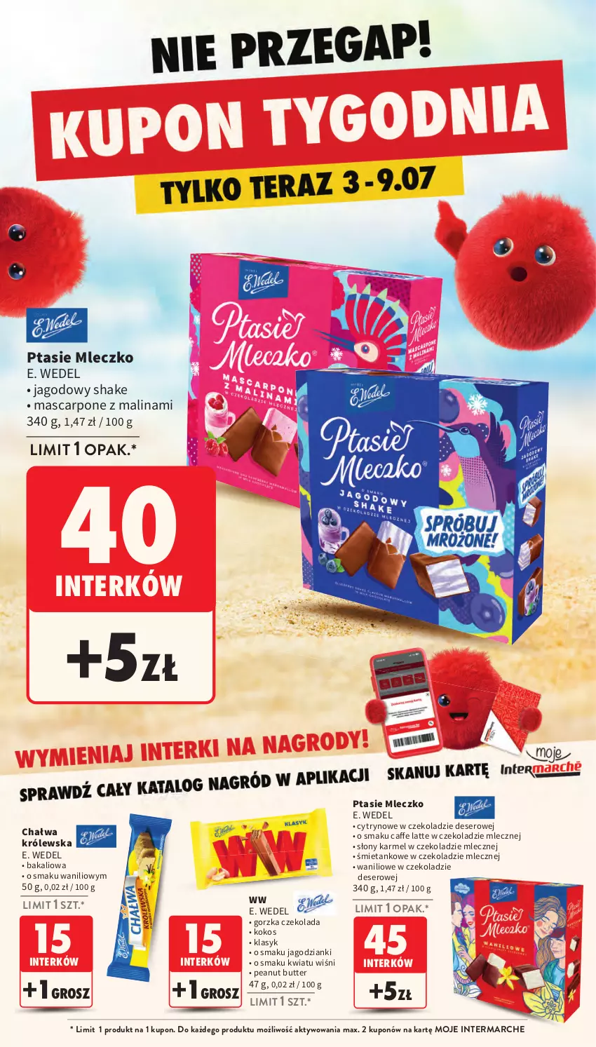 Gazetka promocyjna Intermarche - Gazetka promocyjna - ważna 03.07 do 09.07.2025 - strona 35 - produkty: Chałwa, Czekolada, Deser, E. Wedel, Kokos, Mascarpone, Mleczko, Ptasie mleczko, Ser