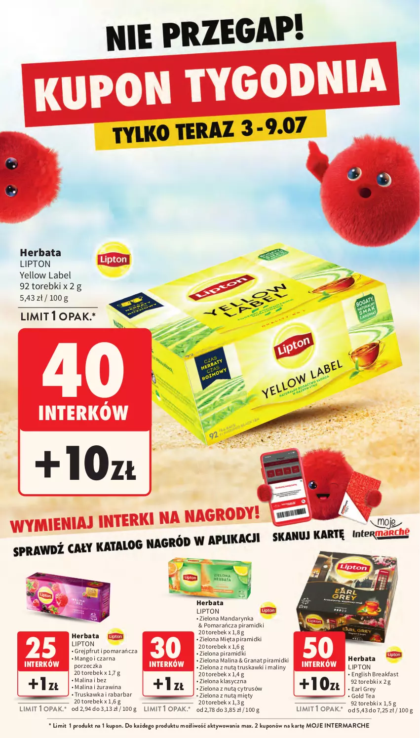 Gazetka promocyjna Intermarche - Gazetka promocyjna - ważna 03.07 do 09.07.2025 - strona 36 - produkty: Earl Grey, Fa, Gra, Granat, Grejpfrut, Herbata, Lipton, Maliny, Mango, Mięta, Por, Truskawki