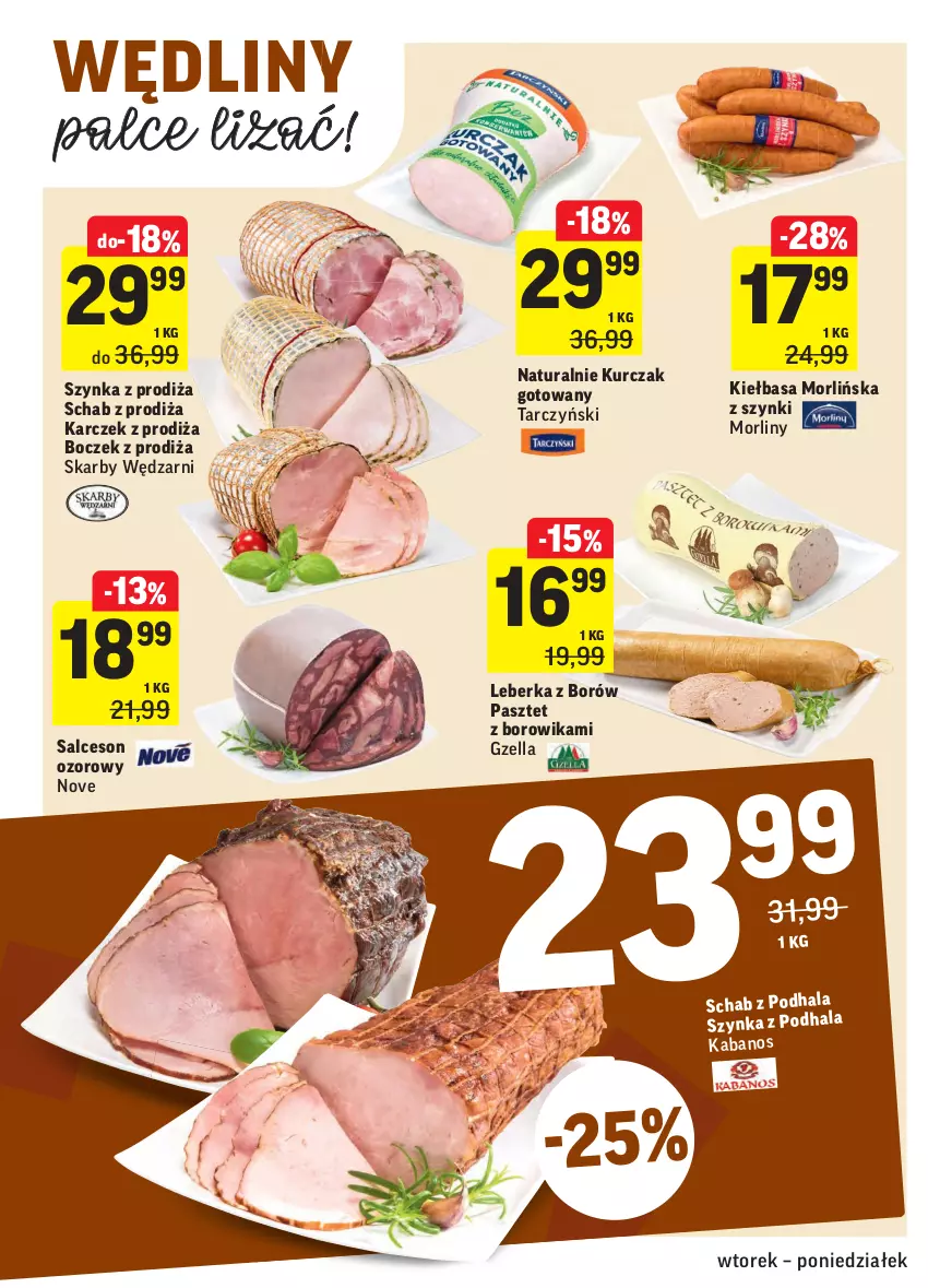 Gazetka promocyjna Intermarche - Gazetka tygodnia - ważna 13.04 do 19.04.2021 - strona 10 - produkty: Boczek, Kabanos, Kiełbasa, Kurczak, Kurczak gotowany, Leberka, Morliny, Pasztet, Salceson, Szynka, Tarczyński