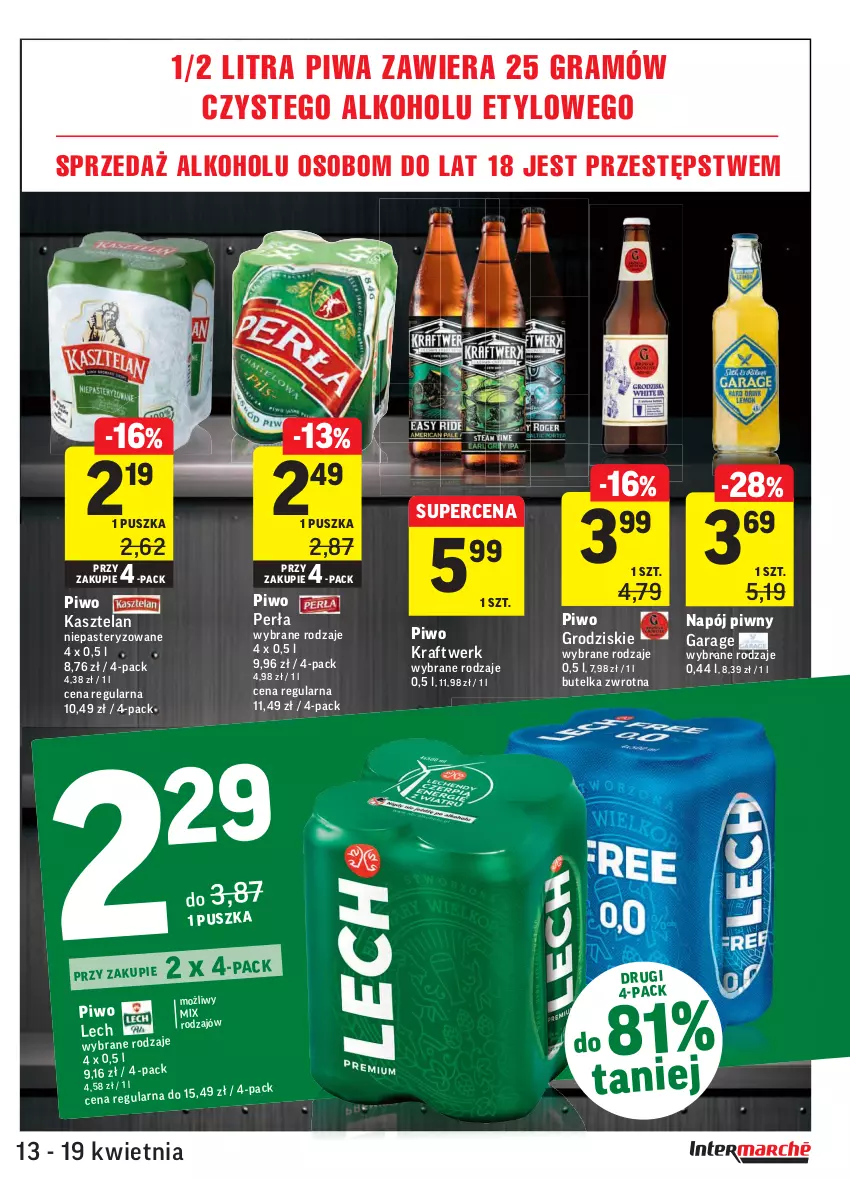 Gazetka promocyjna Intermarche - Gazetka tygodnia - ważna 13.04 do 19.04.2021 - strona 29 - produkty: Gra, Kasztelan, Napój, Perła, Piwa, Piwo