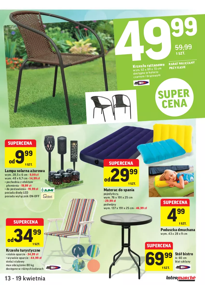 Gazetka promocyjna Intermarche - Gazetka tygodnia - ważna 13.04 do 19.04.2021 - strona 37 - produkty: Krzesło, Lampa, Materac, Poduszka, Sok, Stół, Tera