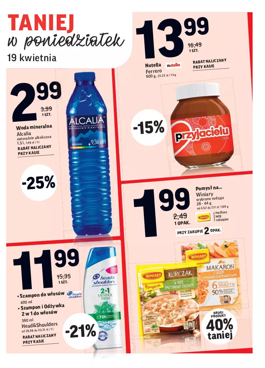 Gazetka promocyjna Intermarche - Gazetka tygodnia - ważna 13.04 do 19.04.2021 - strona 38 - produkty: Ferrero, Nutella, Szampon, Winiary, Woda, Woda mineralna