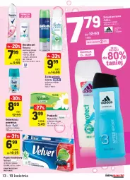 Gazetka promocyjna Intermarche - Gazetka tygodnia - Gazetka - ważna od 19.04 do 19.04.2021 - strona 35 - produkty: Naturell, Papier, Rexona, Dezodorant, Adidas, Papier toaletowy, Velvet, Odświeżacz powietrza, Podpaski, Naturella