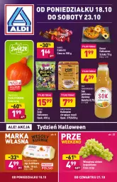 Gazetka promocyjna Aldi - Gazetka - ważna od 23.10 do 23.10.2021 - strona 1 - produkty: Sok, Mus, Cukier, Jaja, Tera, Wawel, Winogrona, Cukierki, Donut, Wino