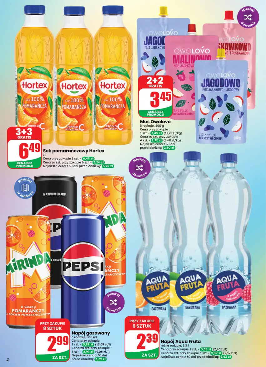 Gazetka promocyjna Dino - Weekendowe okazje - ważna 28.08 do 30.08.2026 - strona 2 - produkty: Fa, Hortex, Mus, Napój, Sok, Sok pomarańczowy