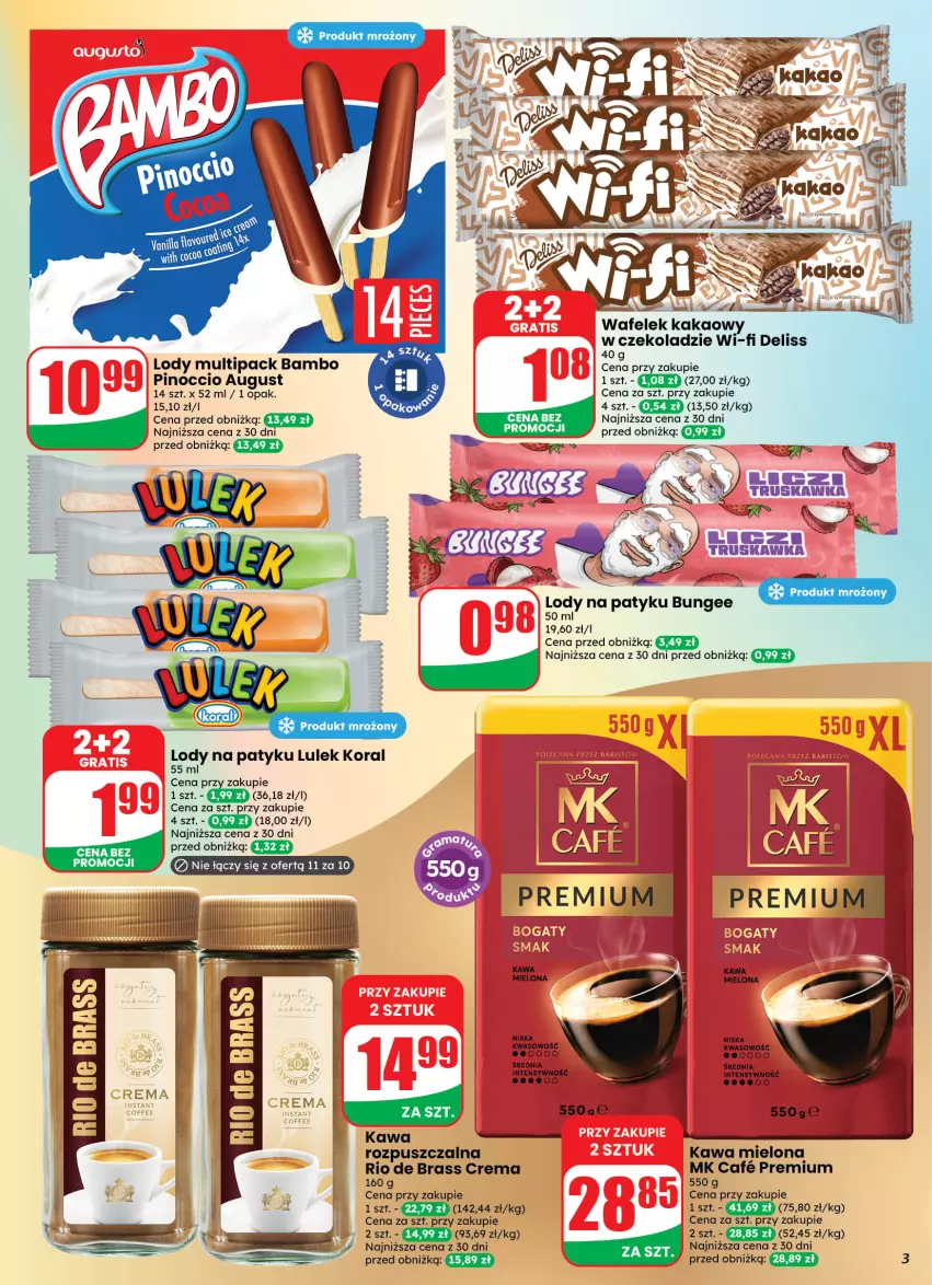 Gazetka promocyjna Dino - Weekendowe okazje - ważna 28.08 do 30.08.2026 - strona 3 - produkty: Deliss, Kawa, Kawa mielona, Lody, Wafelek