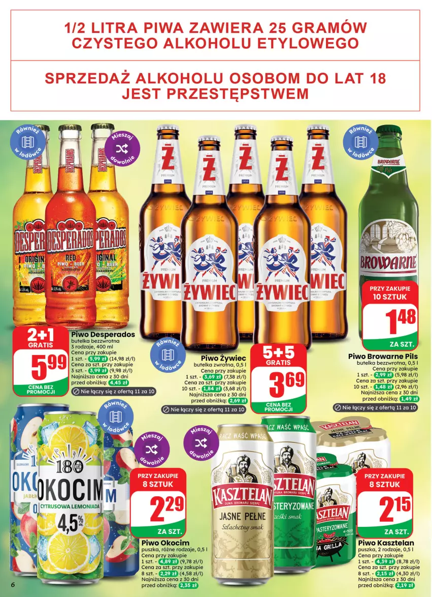 Gazetka promocyjna Dino - Weekendowe okazje - ważna 28.08 do 30.08.2026 - strona 6 - produkty: Desperados, Gres, Kasztelan, Koc, LG, Okocim, Piwo