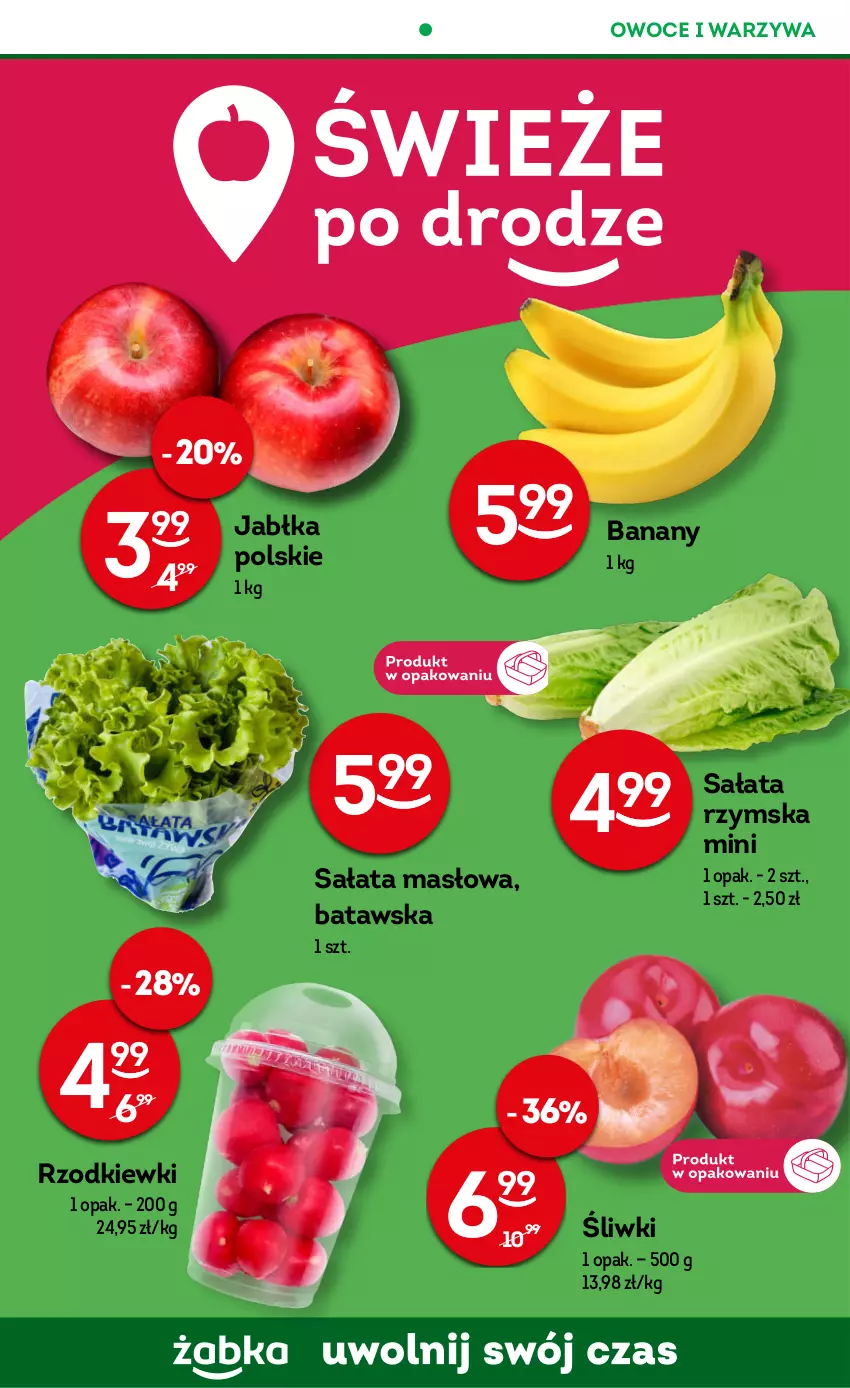 Gazetka promocyjna Żabka - ważna 27.09 do 10.10.2023 - strona 30 - produkty: Banany, Jabłka, Masło, Owoce, Sałat, Sałata masłowa, Warzywa