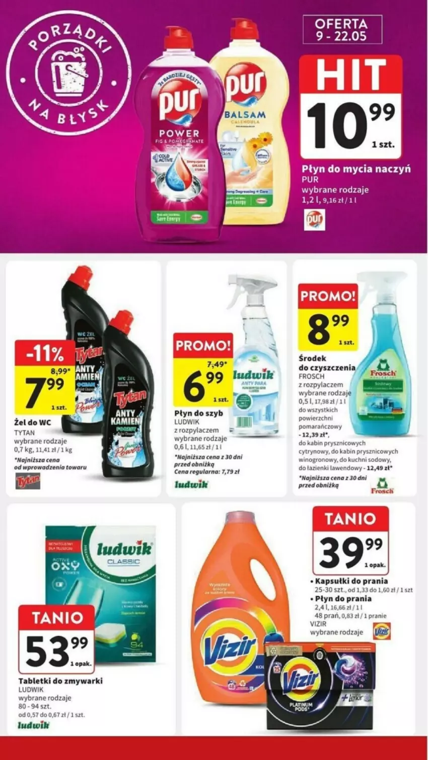 Gazetka promocyjna Intermarche - ważna 09.05 do 15.05.2024 - strona 28 - produkty: Frosch, Kapsułki do prania, Ludwik, Mus, Płyn do prania, Płyn do szyb, Tablet, Tabletki do zmywarki, Tytan, Vizir, Wino, Zmywarki