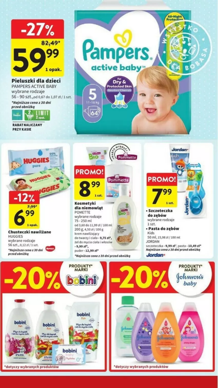 Gazetka promocyjna Intermarche - ważna 09.05 do 15.05.2024 - strona 30 - produkty: Chusteczki, Dzieci, Huggies, Pampers, Pasta do zębów, Puder, Szczoteczka, Szczoteczka do zębów