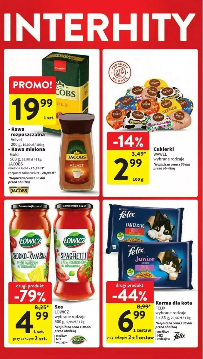 Gazetka promocyjna Intermarche - ważna 09.05 do 15.05.2024 - strona 34 - produkty: Cukier, Cukierki, Felix, Jacobs, Kawa, Kawa mielona, Ser, Velvet, Wawel