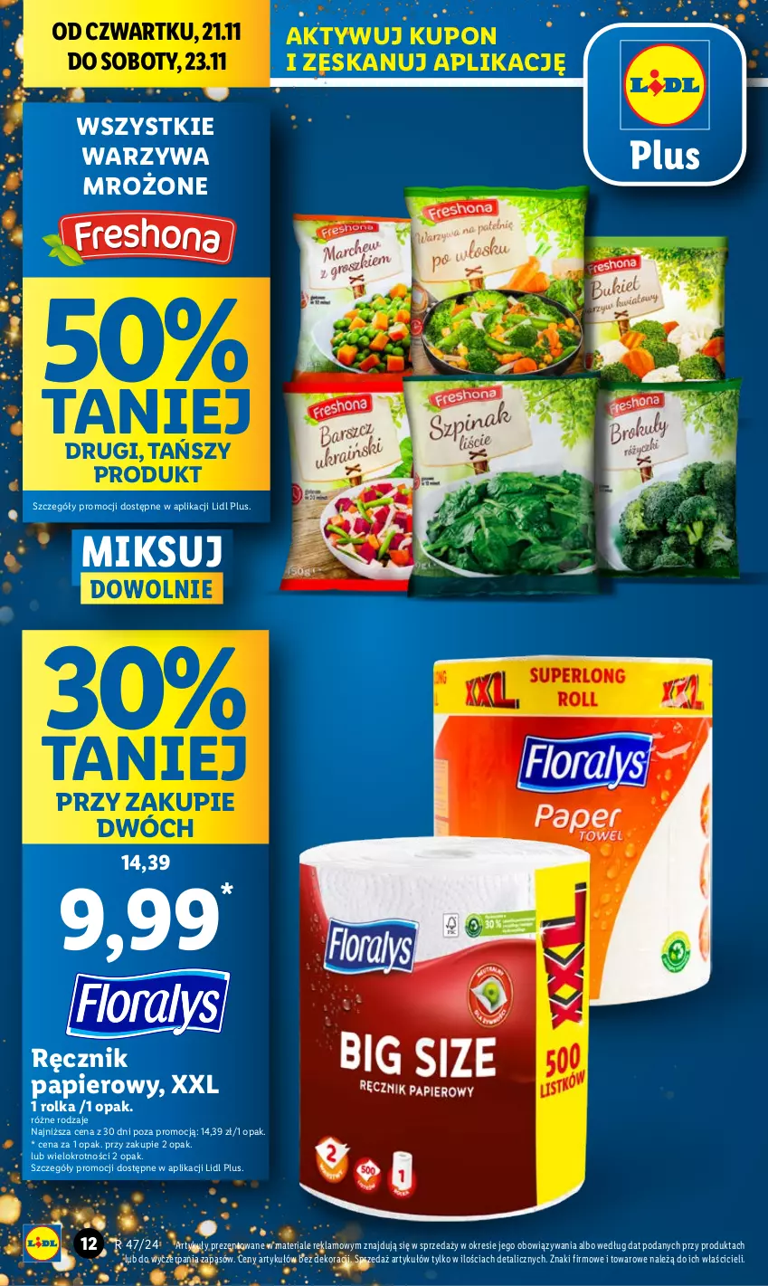 Gazetka promocyjna Lidl - GAZETKA - ważna 21.11 do 23.11.2024 - strona 12 - produkty: Papier, Ręcznik, Warzywa