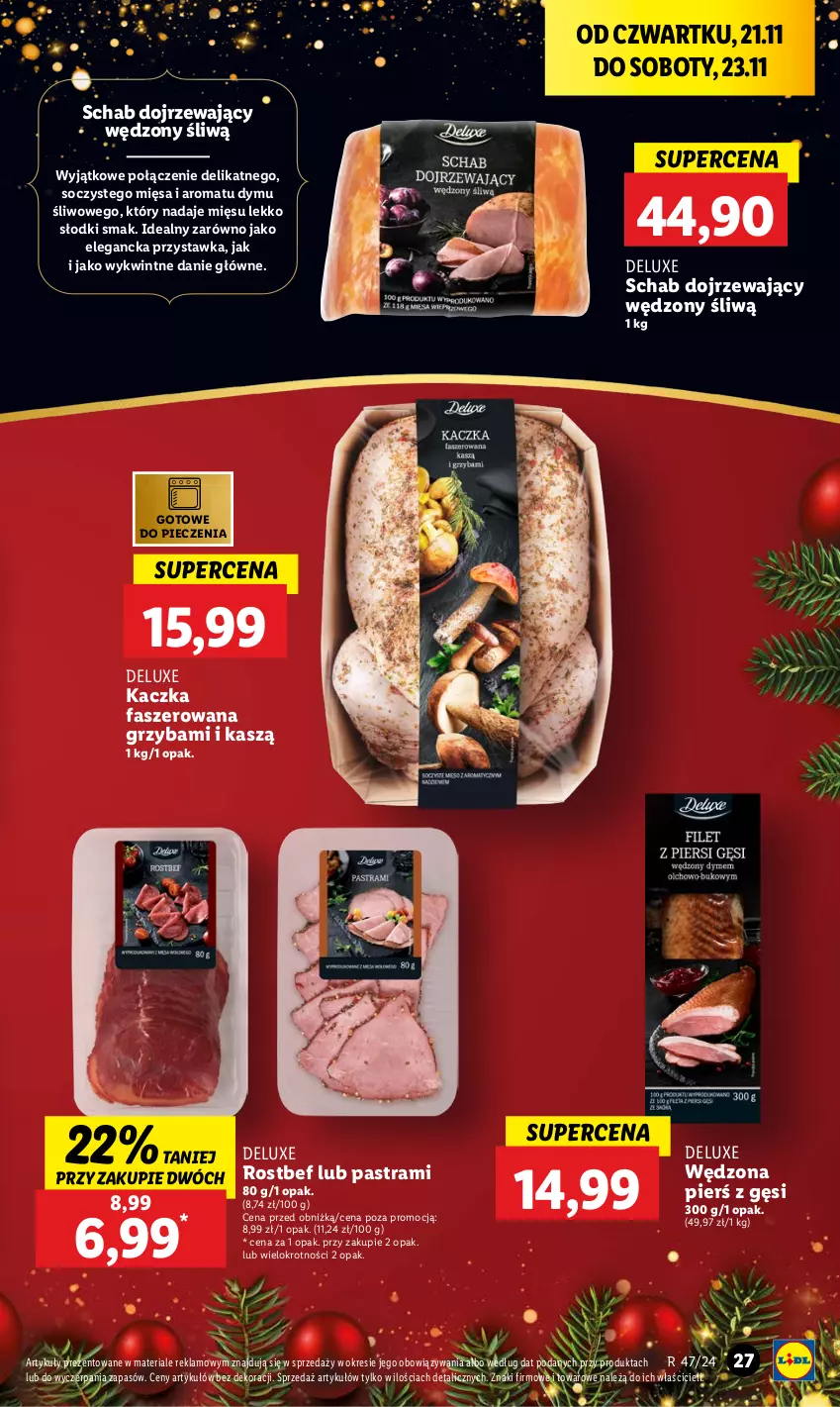 Gazetka promocyjna Lidl - GAZETKA - ważna 21.11 do 23.11.2024 - strona 29 - produkty: Fa, Kaczka, Kaczka faszerowana, Piec, Rostbef