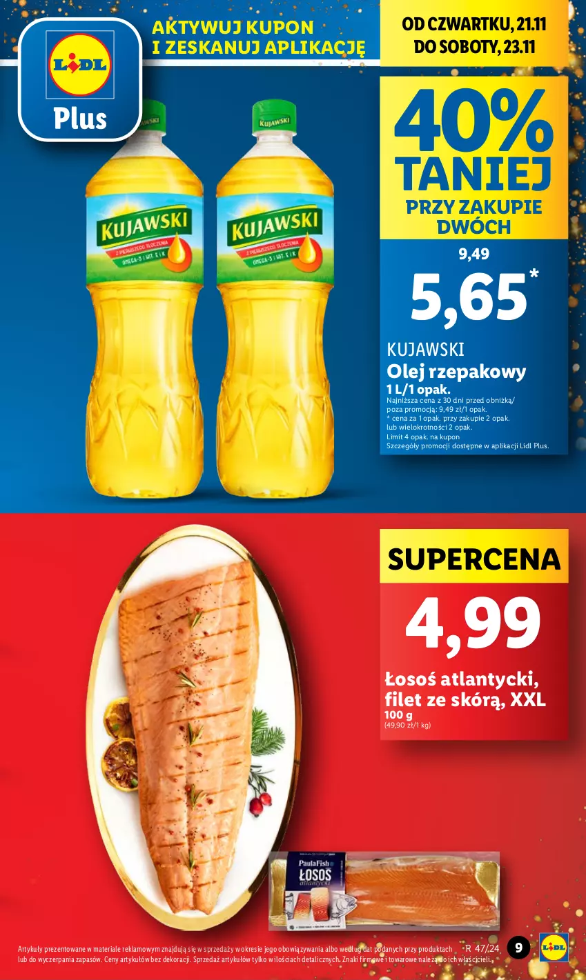 Gazetka promocyjna Lidl - GAZETKA - ważna 21.11 do 23.11.2024 - strona 9 - produkty: Kujawski, Olej, Olej rzepakowy