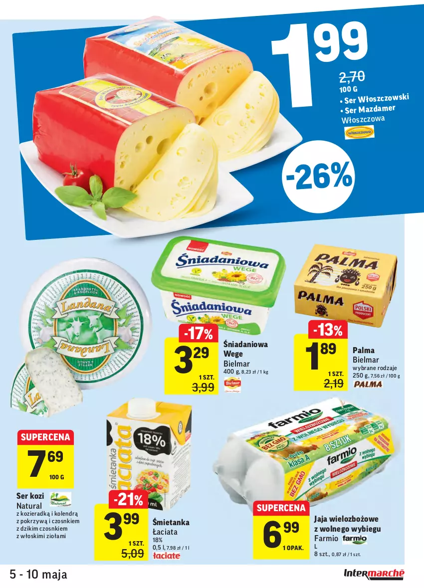 Gazetka promocyjna Intermarche - Promocje - ważna 05.05 do 10.05.2021 - strona 23 - produkty: Danio, Fa, Jaja, Mazdamer, Palma, Ser, Ser kozi