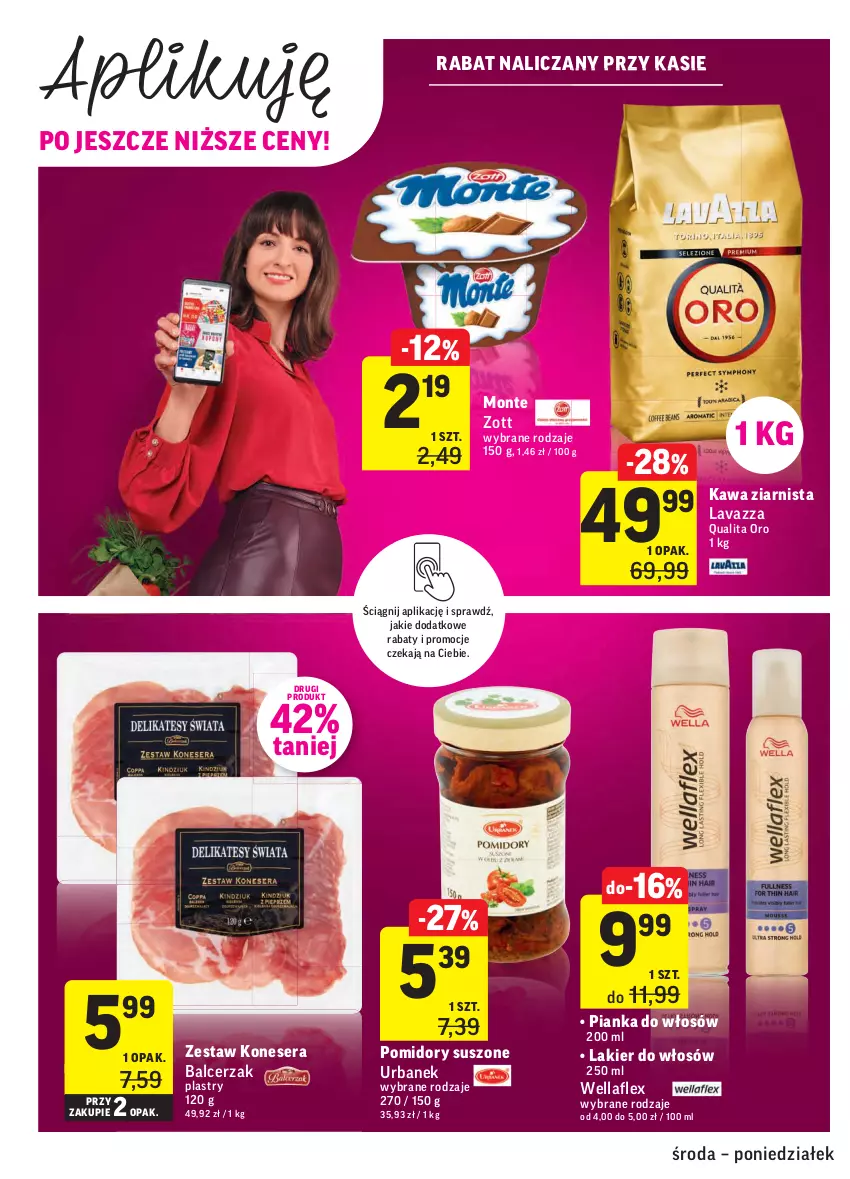 Gazetka promocyjna Intermarche - Promocje - ważna 05.05 do 10.05.2021 - strona 24 - produkty: Kawa, Kawa ziarnista, Lakier, Lakier do włosów, Lavazza, Monte, Pianka do włosów, Pomidory, Ser, Wella, Wellaflex, Zott